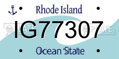 IG77307 Rhode Island License Plate