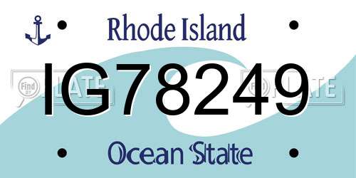 IG78249 Rhode Island License Plate