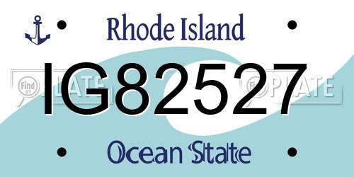 IG82527 Rhode Island License Plate