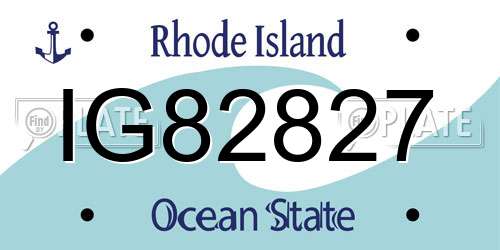 IG82827 Rhode Island License Plate