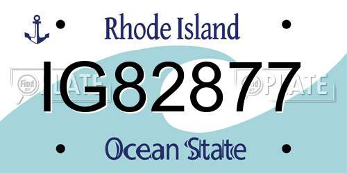 IG82877 Rhode Island License Plate