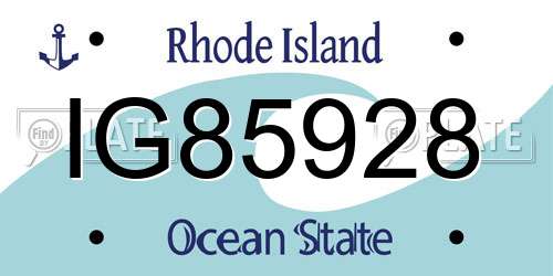IG85928 Rhode Island License Plate