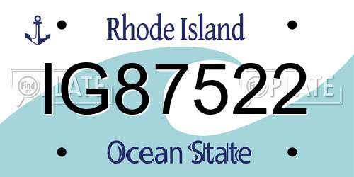 IG87522 Rhode Island License Plate