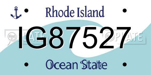 IG87527 Rhode Island License Plate