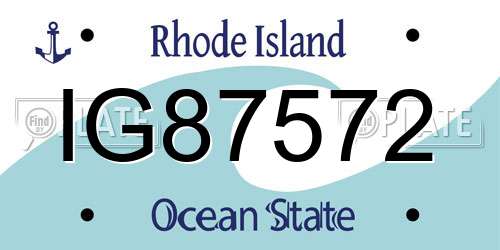 IG87572 Rhode Island License Plate