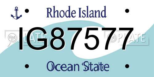 IG87577 Rhode Island License Plate