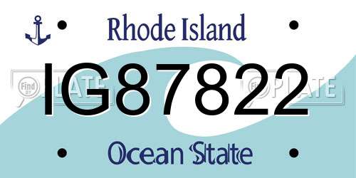 IG87822 Rhode Island License Plate