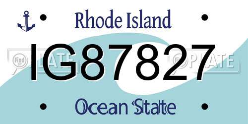 IG87827 Rhode Island License Plate