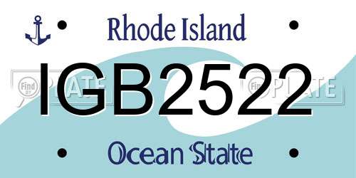 IGB2522 Rhode Island License Plate