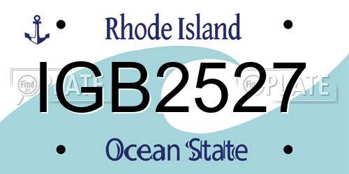 IGB2527 Rhode Island License Plate