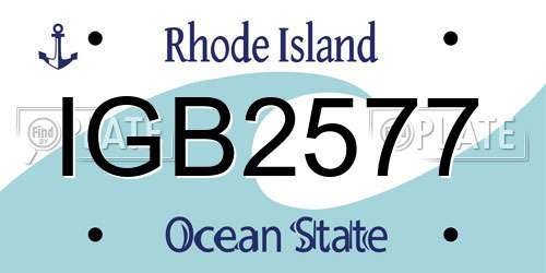 IGB2577 Rhode Island License Plate