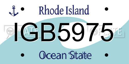 IGB5975 Rhode Island License Plate