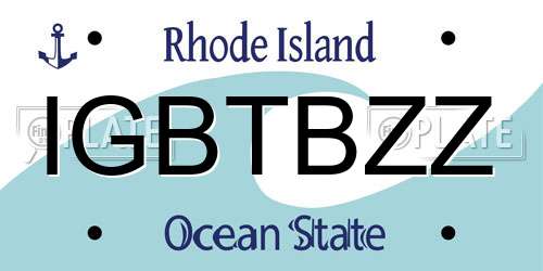 IGBTBZZ Rhode Island License Plate