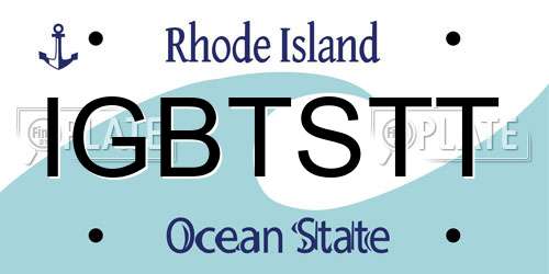 IGBTSTT Rhode Island License Plate