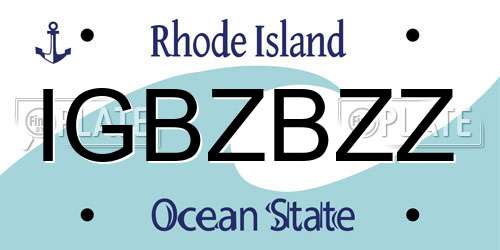 IGBZBZZ Rhode Island License Plate