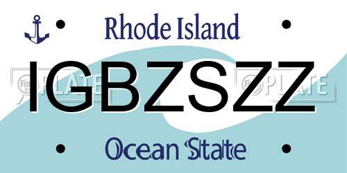 IGBZSZZ Rhode Island License Plate