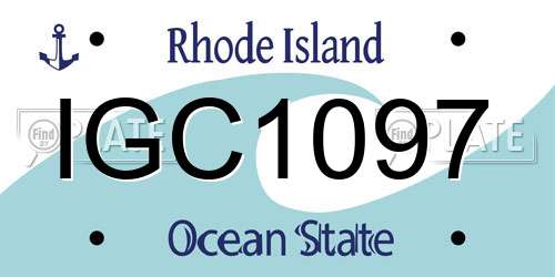 IGC1097 Rhode Island License Plate