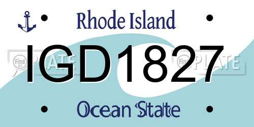 IGD1827 Rhode Island License Plate