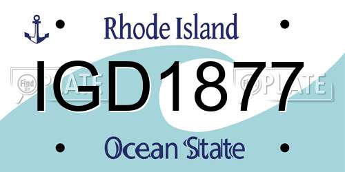IGD1877 Rhode Island License Plate
