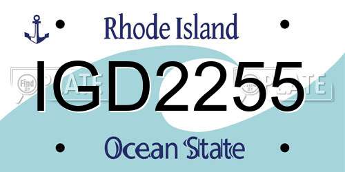 IGD2255 Rhode Island License Plate