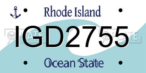 IGD2755 Rhode Island License Plate