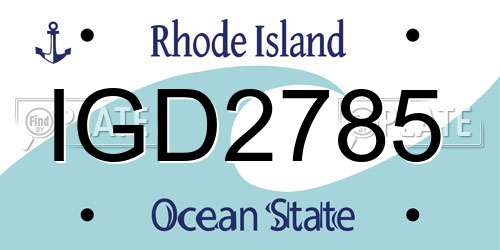 IGD2785 Rhode Island License Plate