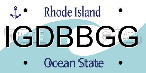 IGDBBGG Rhode Island License Plate