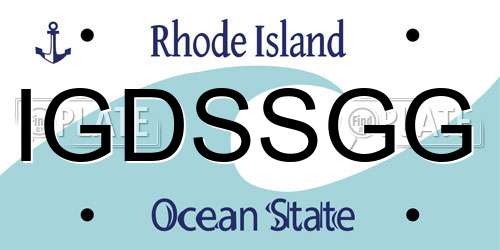 IGDSSGG Rhode Island License Plate