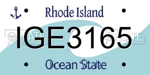 IGE3165 Rhode Island License Plate