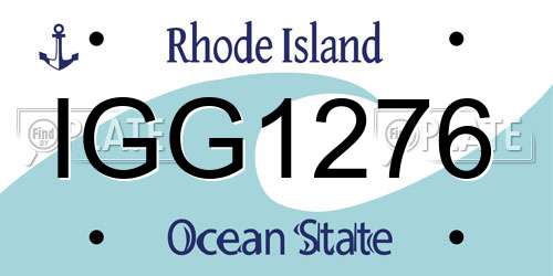 IGG1276 Rhode Island License Plate