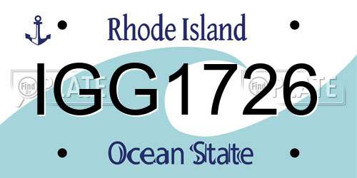 IGG1726 Rhode Island License Plate