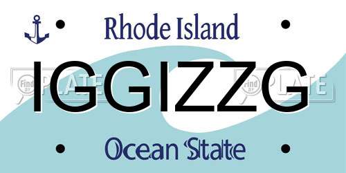 IGGIZZG Rhode Island License Plate