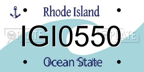 IGI0550 Rhode Island License Plate