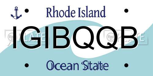 IGIBQQB Rhode Island License Plate