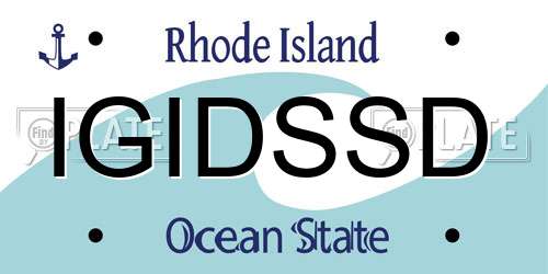 IGIDSSD Rhode Island License Plate