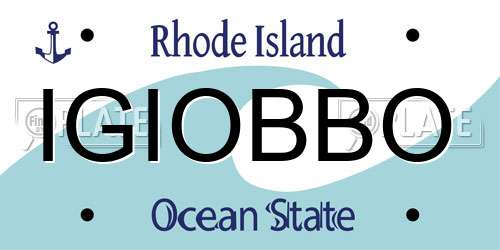 IGIOBBO Rhode Island License Plate