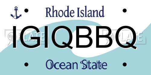 IGIQBBQ Rhode Island License Plate