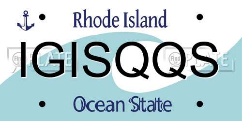 IGISQQS Rhode Island License Plate