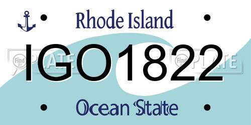 IGO1822 Rhode Island License Plate