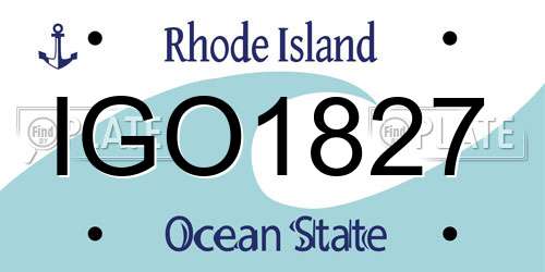 IGO1827 Rhode Island License Plate