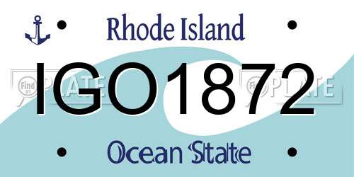 IGO1872 Rhode Island License Plate