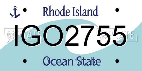 IGO2755 Rhode Island License Plate