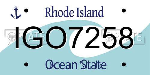 IGO7258 Rhode Island License Plate