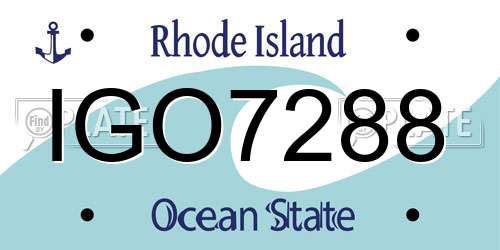IGO7288 Rhode Island License Plate