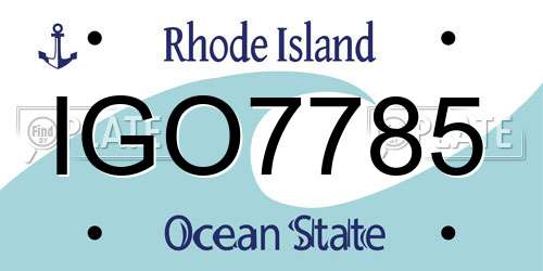 IGO7785 Rhode Island License Plate