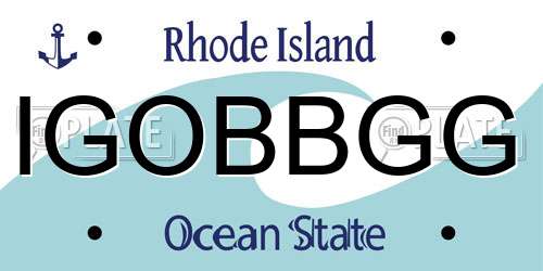 IGOBBGG Rhode Island License Plate