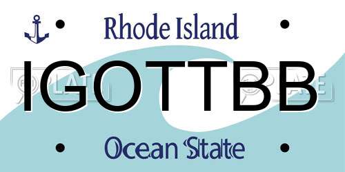 IGOTTBB Rhode Island License Plate