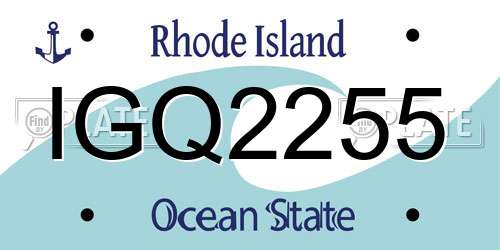 IGQ2255 Rhode Island License Plate