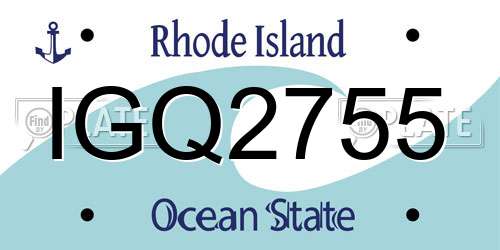 IGQ2755 Rhode Island License Plate