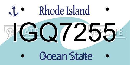 IGQ7255 Rhode Island License Plate